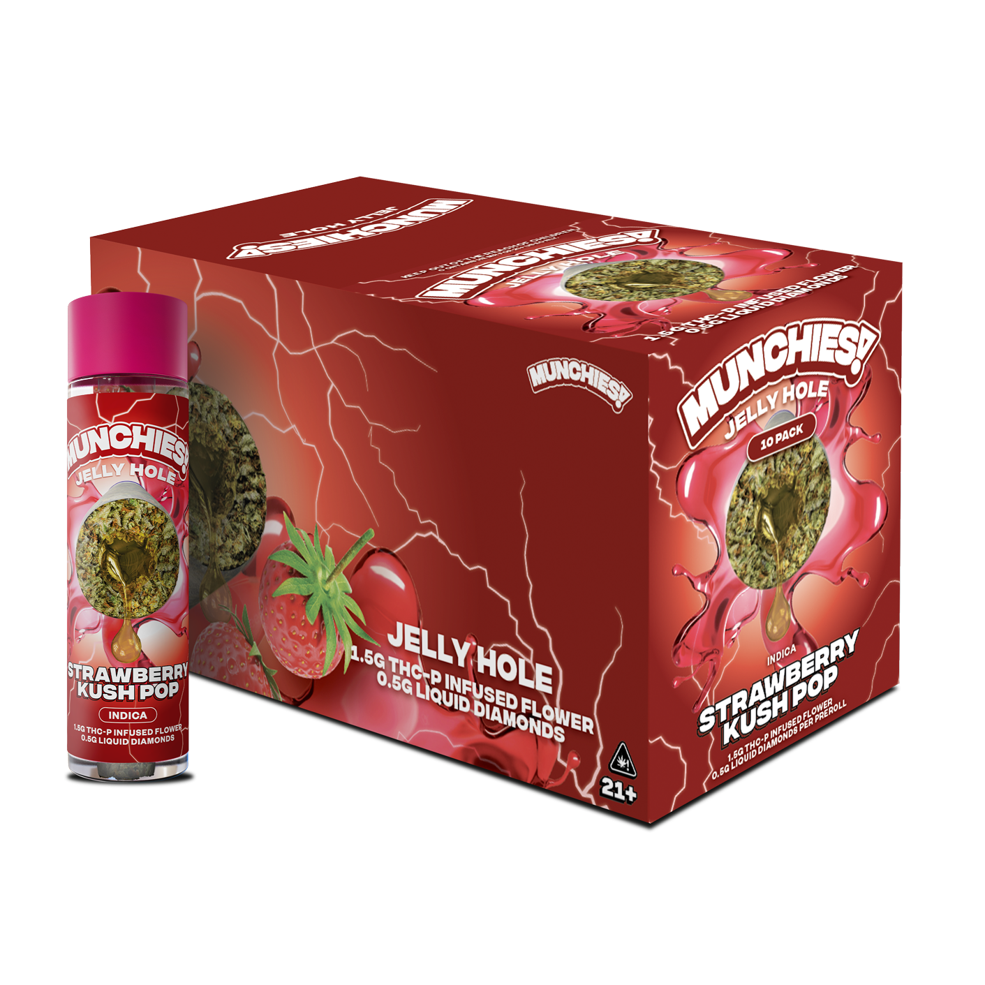 Munchies Jelly Holes Preroll THCP 2g (10/pack) [DROPSHIP]