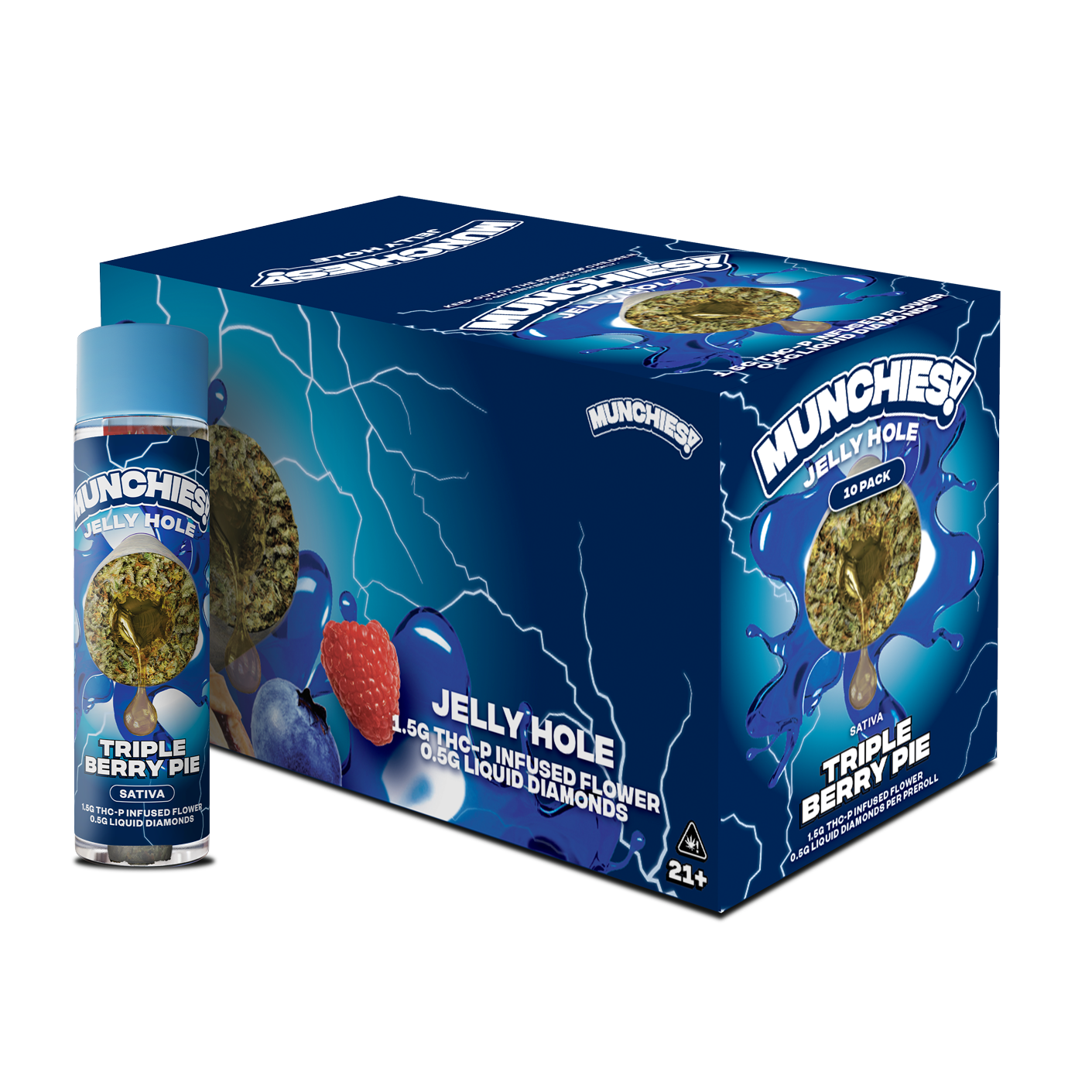 Munchies Jelly Holes Preroll THCP 2g (10/pack) [DROPSHIP]