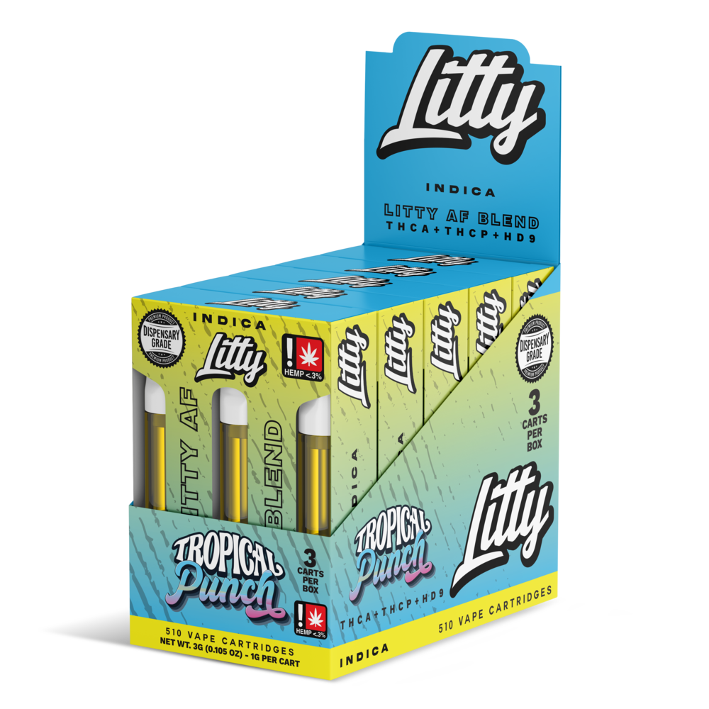 Litty AF Blend THC-A Cartridge 1g 3ct (5/Pack) [DROPSHIP]