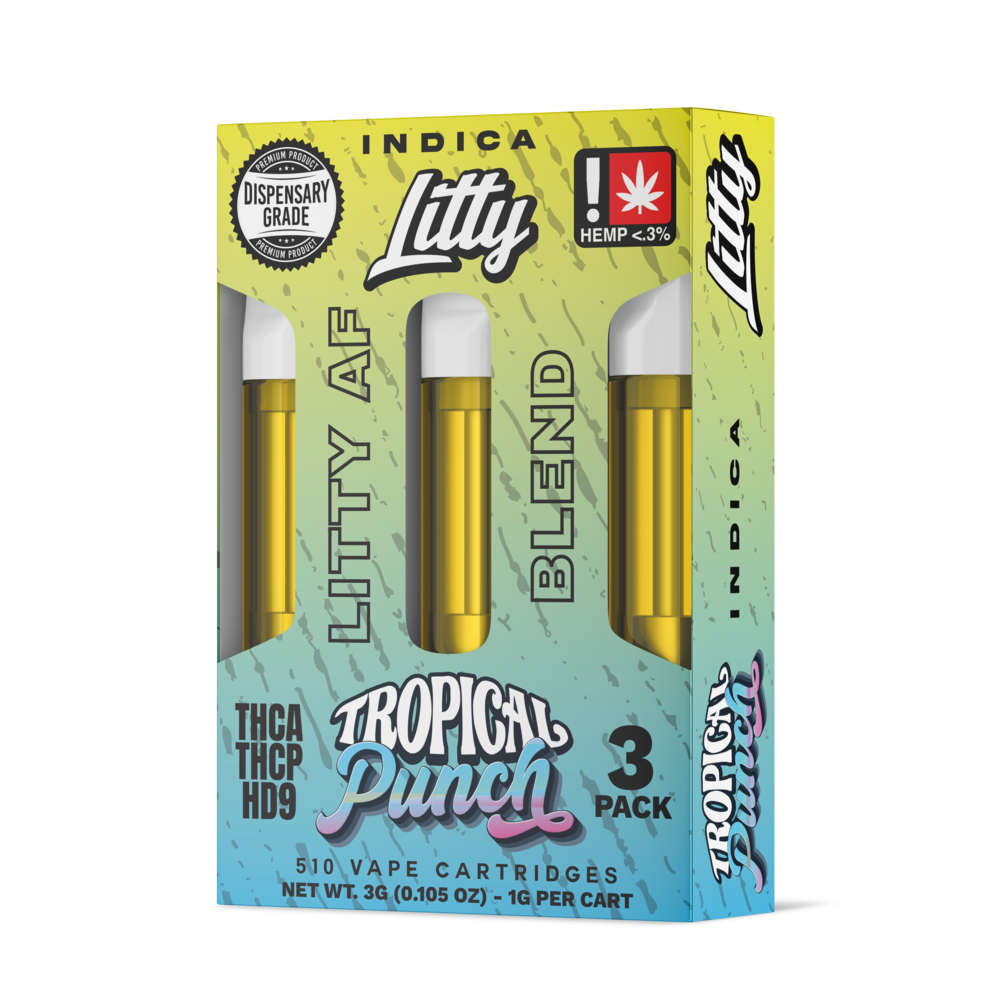 Litty AF Blend THC-A Cartridge 1g 3ct (5/Pack) [DROPSHIP]