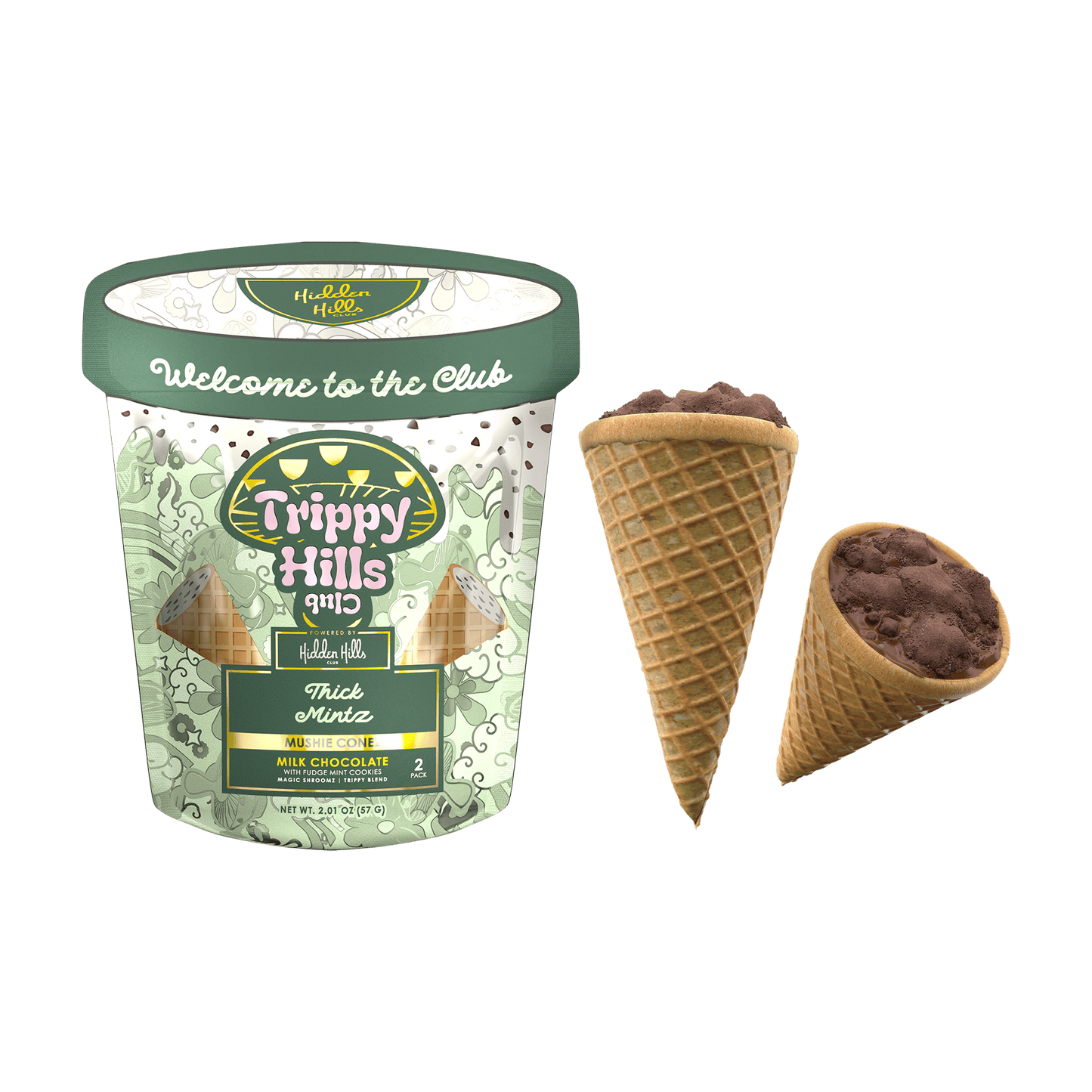 Hidden Hills Trippy Mushie Conez 2ct (5/pack)