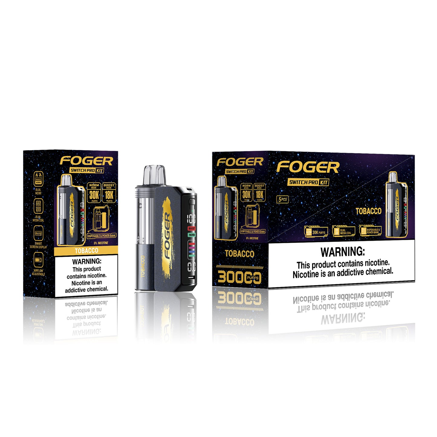 Foger Switch Pro Disposable Kit 19mL Tobacco (5/pack)