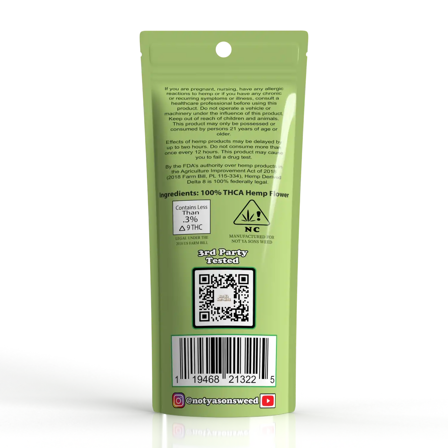 Not Ya Son's Weed THC-A Pre Roll 2ct (10/pack)