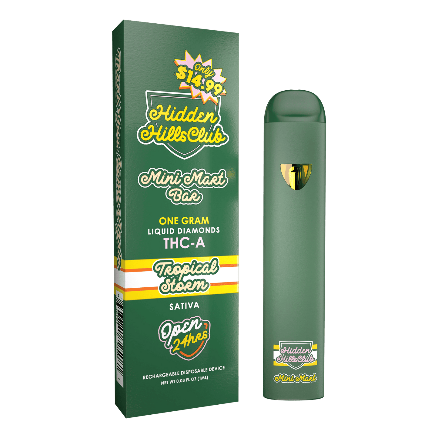 Hidden Hills $14.99 Pre Priced Mini Mart Bar THC-A Disposable 1g (5/pack)