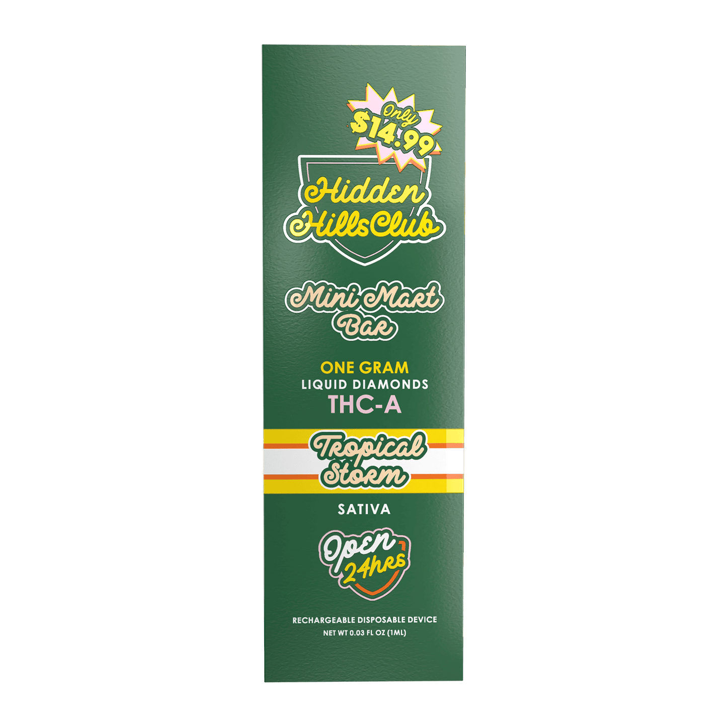 Hidden Hills $14.99 Pre Priced Mini Mart Bar THC-A Disposable 1g (5/pack)