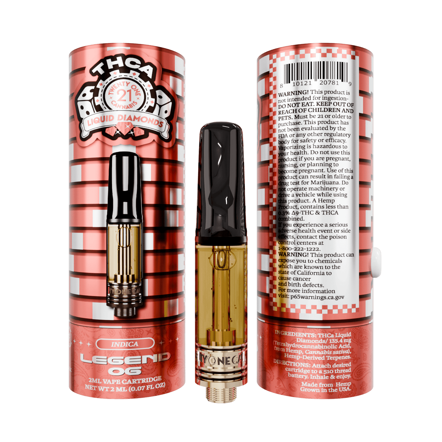 Twenty One THC-A Cartridge 2mL (6/pack) [DROPSHIP]