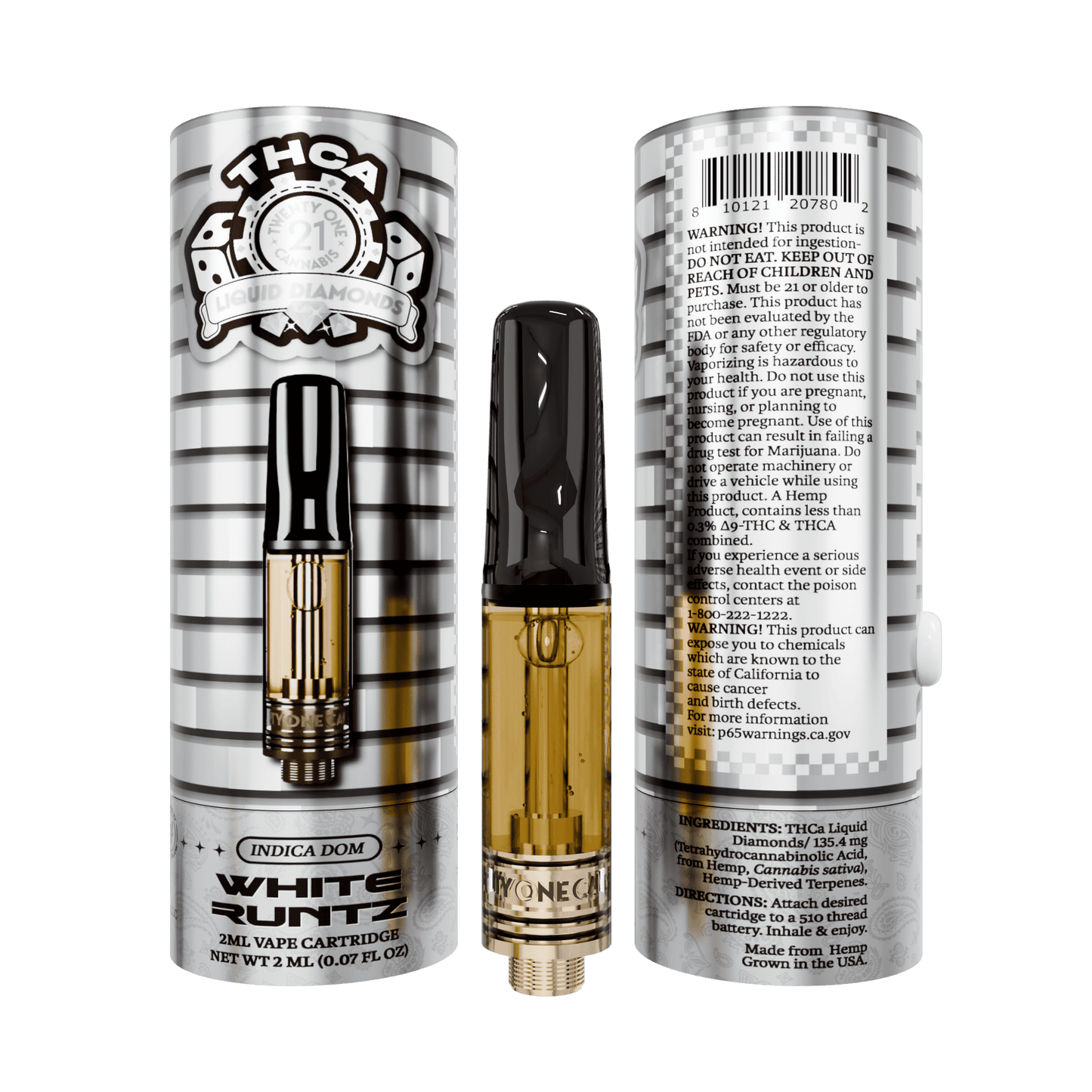 Twenty One THC-A Cartridge 2mL (6/pack) [DROPSHIP]