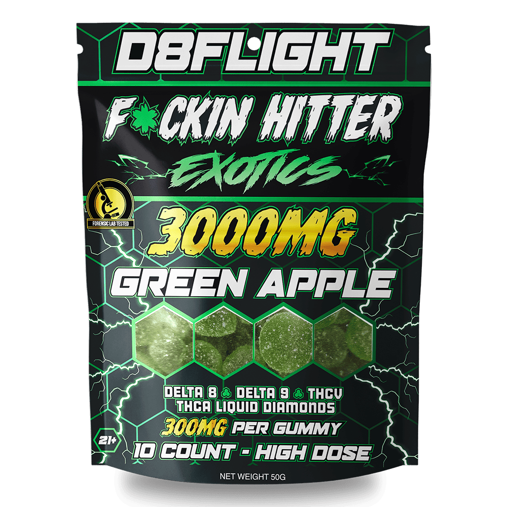 D8 Flight F*ckin Hitter Exotics Gummies Bag 3000mg 10ct (SINGLE) [DROPSHIP]