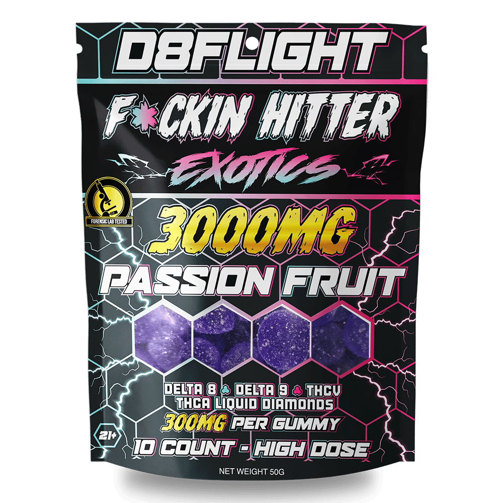 D8 Flight F*ckin Hitter Exotics Gummies Bag 3000mg 10ct (SINGLE) [DROPSHIP]