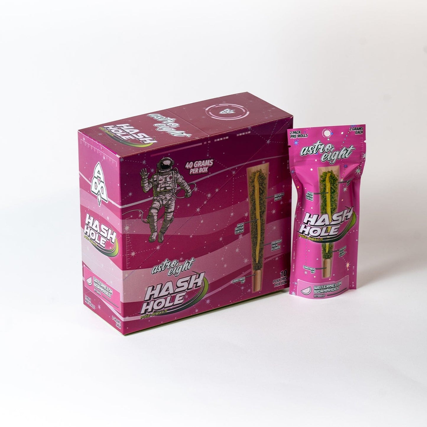 Astro Eight THC-A Hash Hole Pre Rolls 2g 2ct (10/pack)