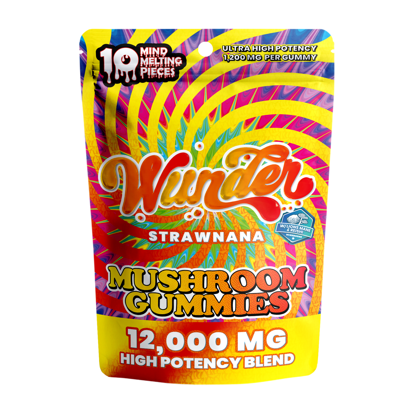 Wunder Ultra High Potency Entheogenic Mushroom Gummies 12000mg 10ct (5/Pack) [DROPSHIP]