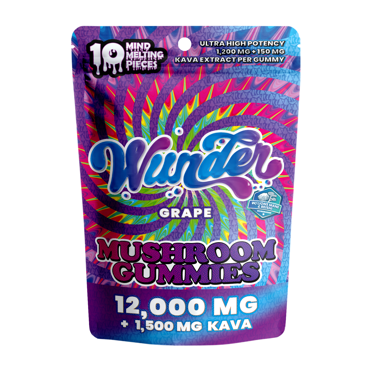 Wunder Ultra High Potency Entheogenic Mushroom Gummies 12000mg 10ct (5/Pack) [DROPSHIP]