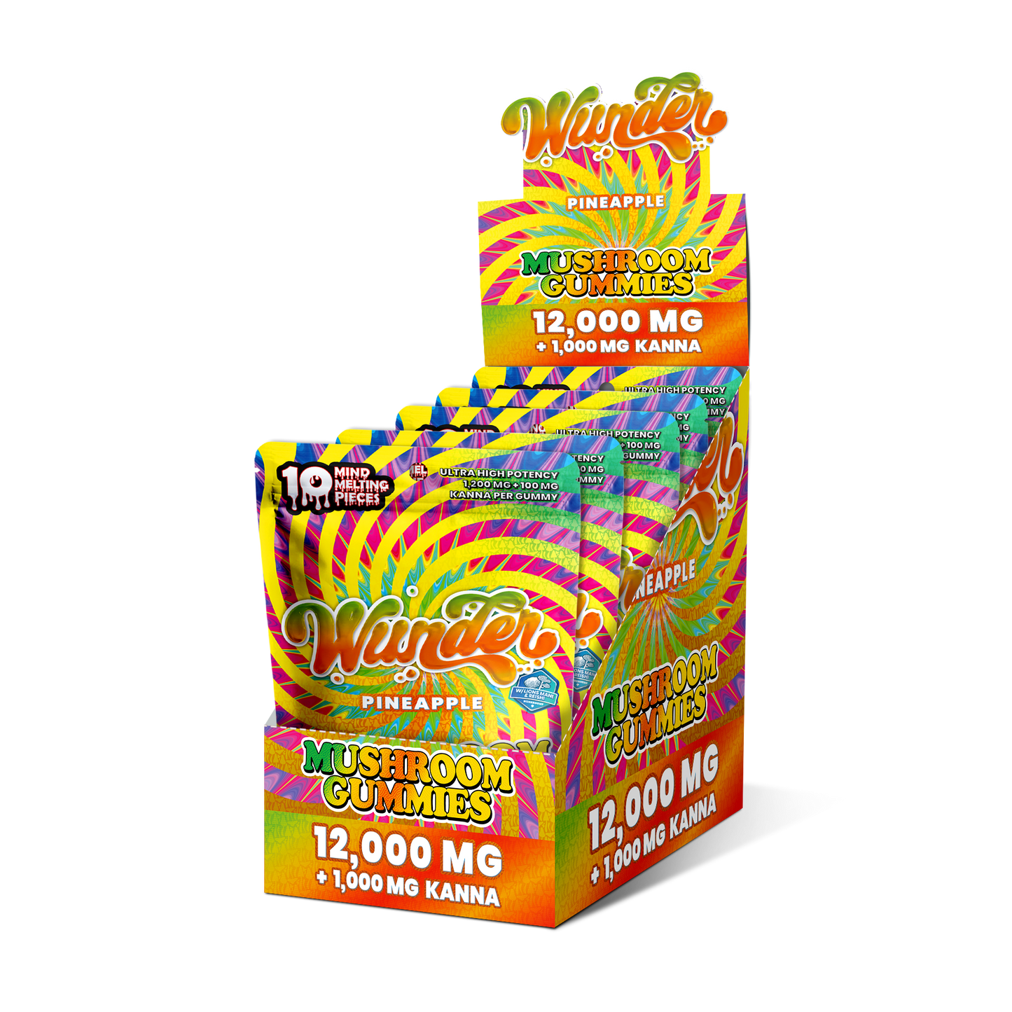 Wunder Ultra High Potency Entheogenic Mushroom Gummies 12000mg 10ct (5/Pack) [DROPSHIP]