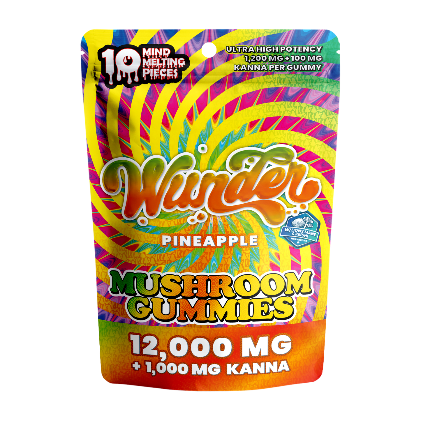 Wunder Ultra High Potency Entheogenic Mushroom Gummies 12000mg 10ct (5/Pack) [DROPSHIP]