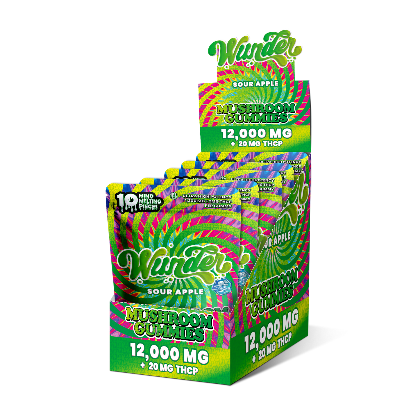 Wunder Ultra High Potency Entheogenic Mushroom Gummies 12000mg 10ct (5/Pack) [DROPSHIP]