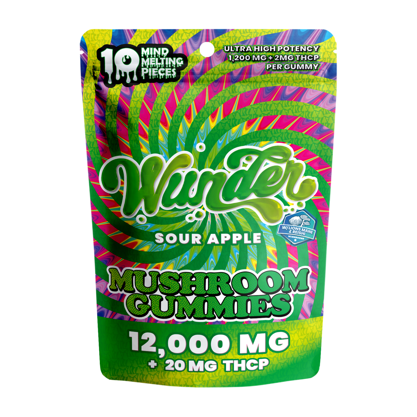 Wunder Ultra High Potency Entheogenic Mushroom Gummies 12000mg 10ct (5/Pack) [DROPSHIP]
