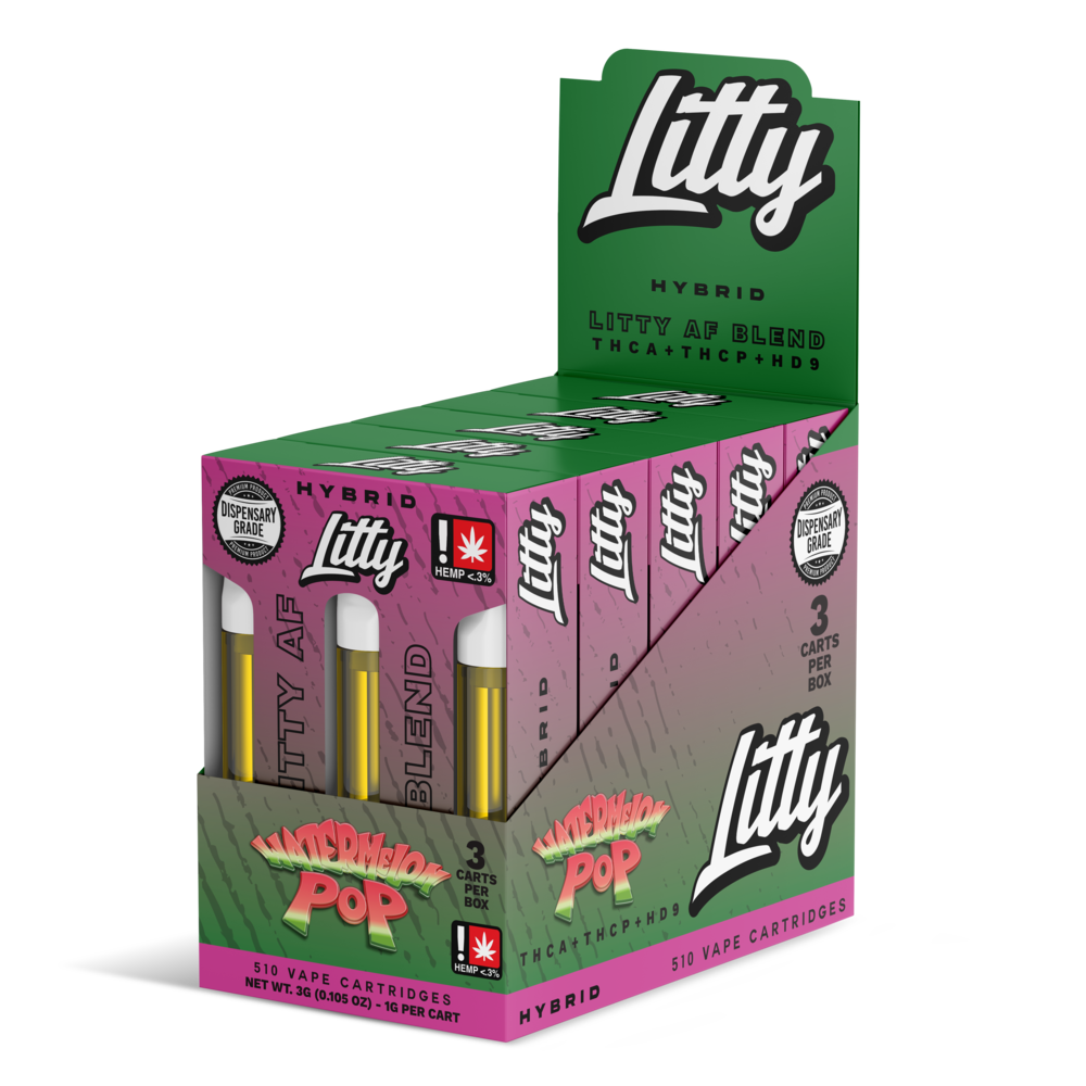 Litty AF Blend THC-A Cartridge 1g 3ct (5/Pack) [DROPSHIP]
