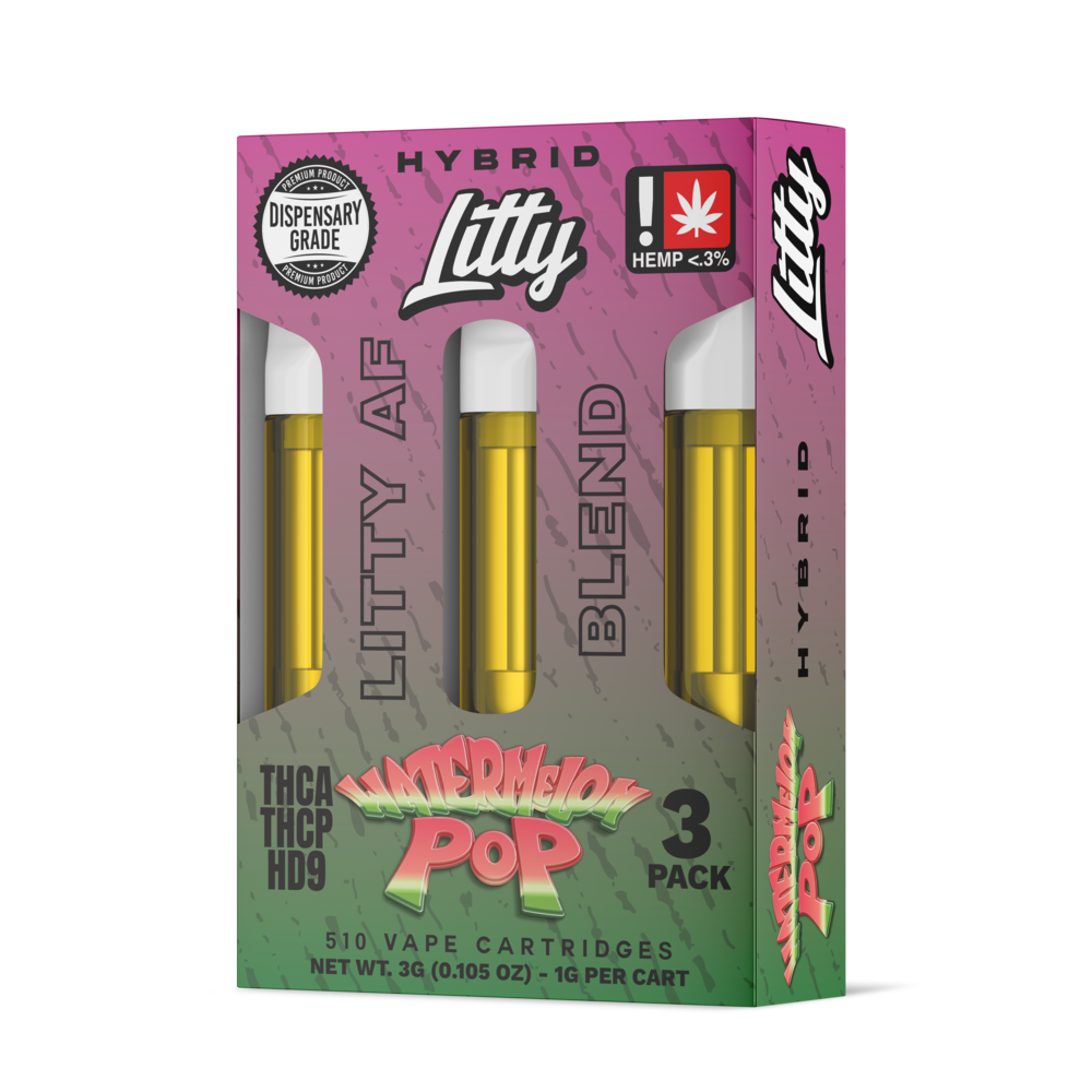 Litty AF Blend THC-A Cartridge 1g 3ct (5/Pack) [DROPSHIP]