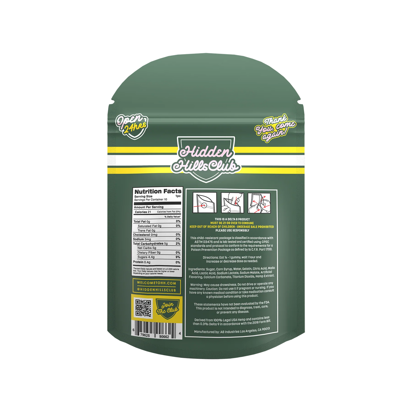 Hidden Hills Mini Mart Smackz Sugar Diamond Resin Edibles 3000mg 10ct (10/pack)