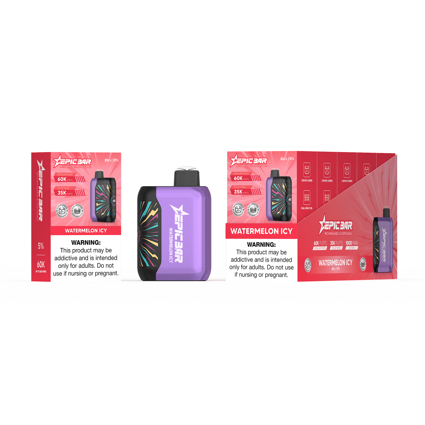 Epic Bar 60K Metatine Disposable 25mL 50mg (5/pack) [DROPSHIP]