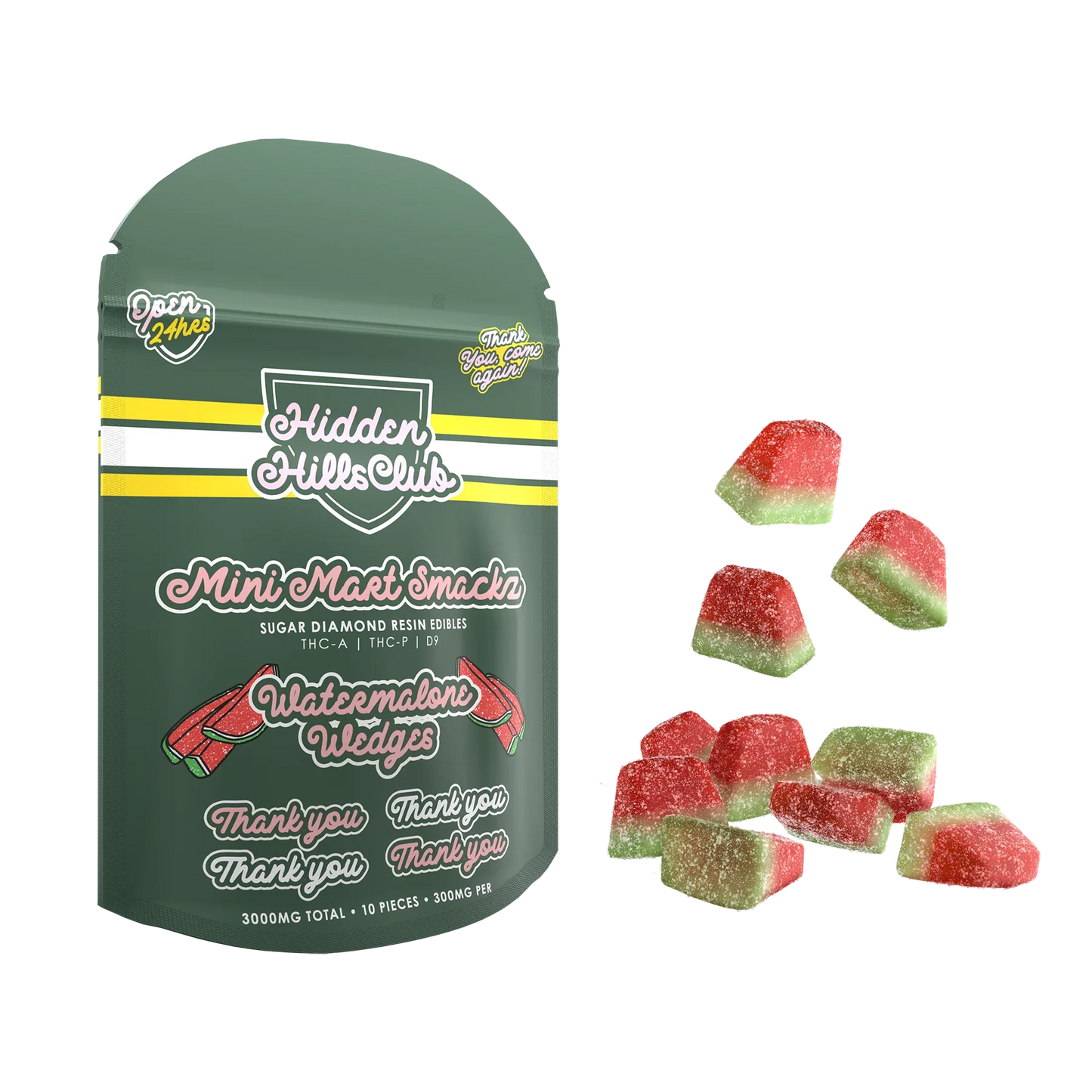 Hidden Hills Mini Mart Smackz Sugar Diamond Resin Edibles 3000mg 10ct (10/pack)