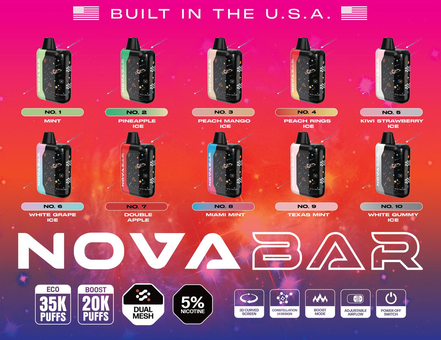 Nova Bar 35K Disposable 25mL (5/pack) [TX Compliant] - Clearance