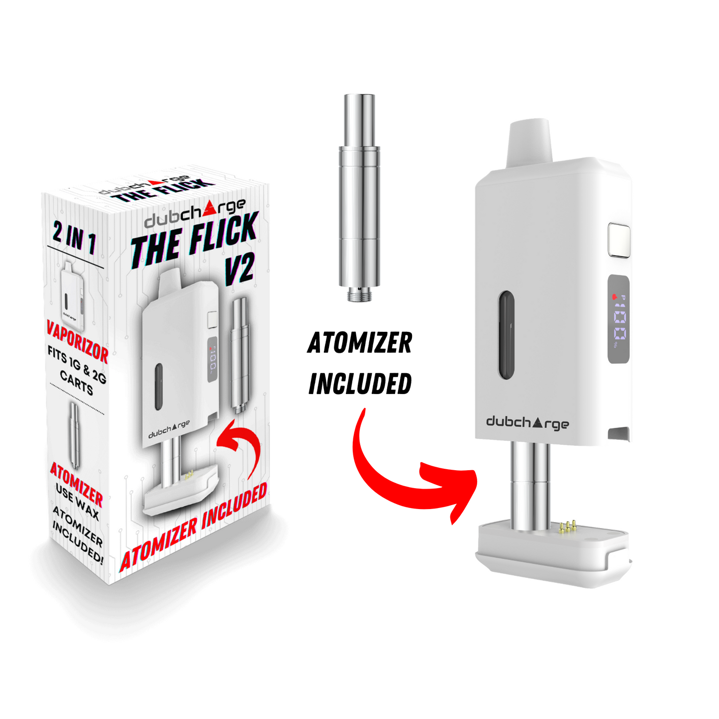 DubCharge Flick V2 Cartridge Battery (SINGLE) [DROPSHIP]