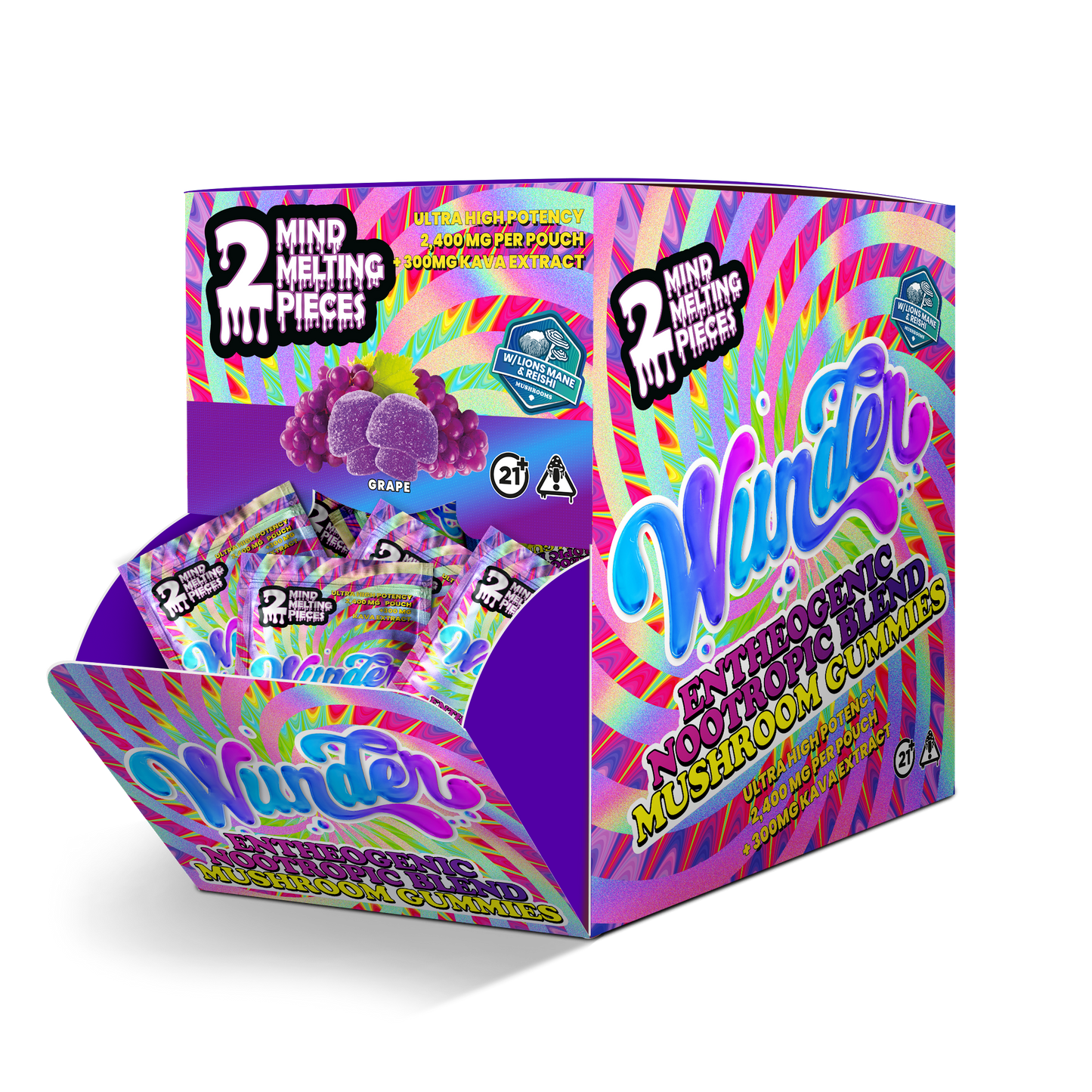 Wunder Ultra High Potency Entheogenic Mushroom Gummies 12000mg 2ct (30/Pack) [DROPSHIP]