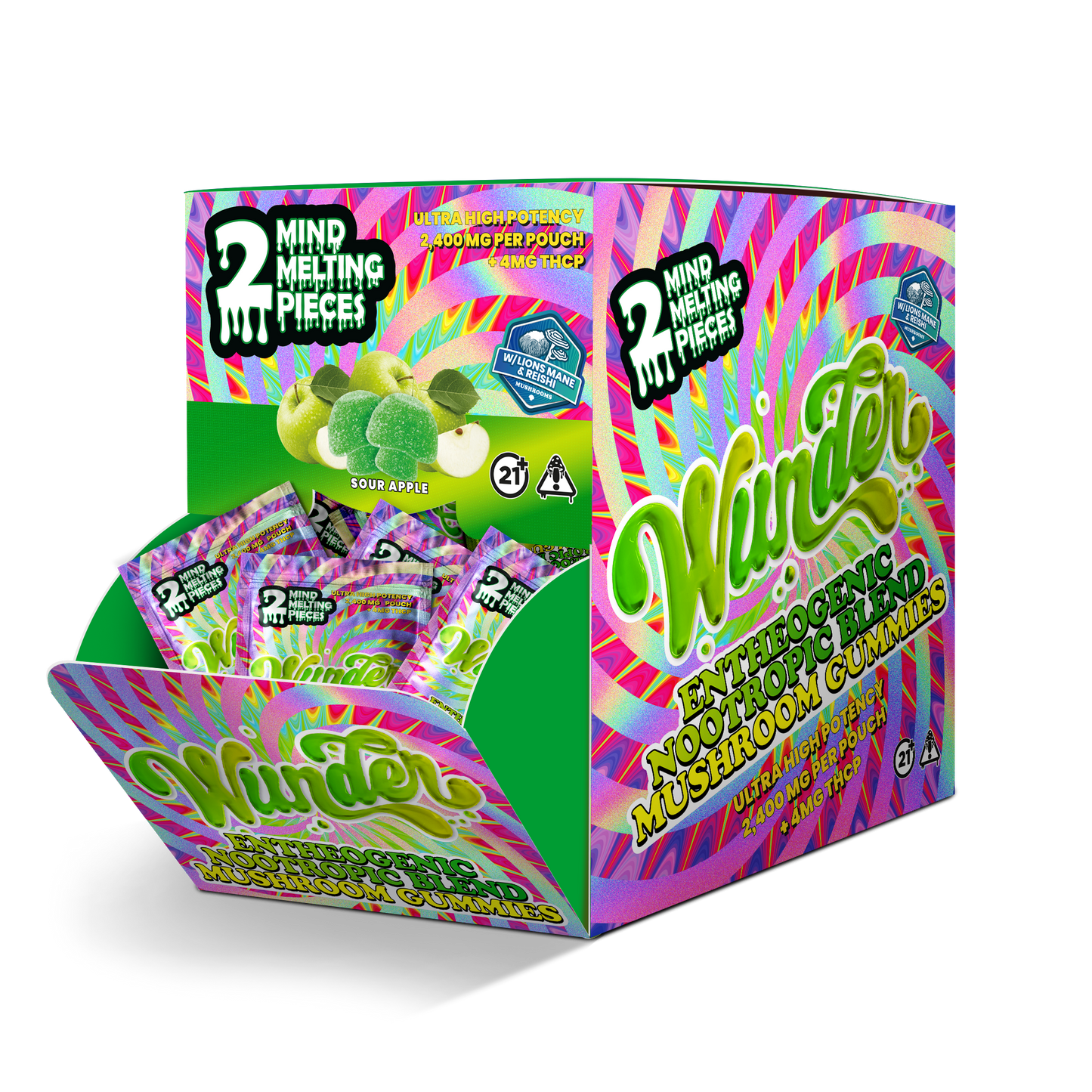 Wunder Ultra High Potency Entheogenic Mushroom Gummies 12000mg 2ct (30/Pack) [DROPSHIP]