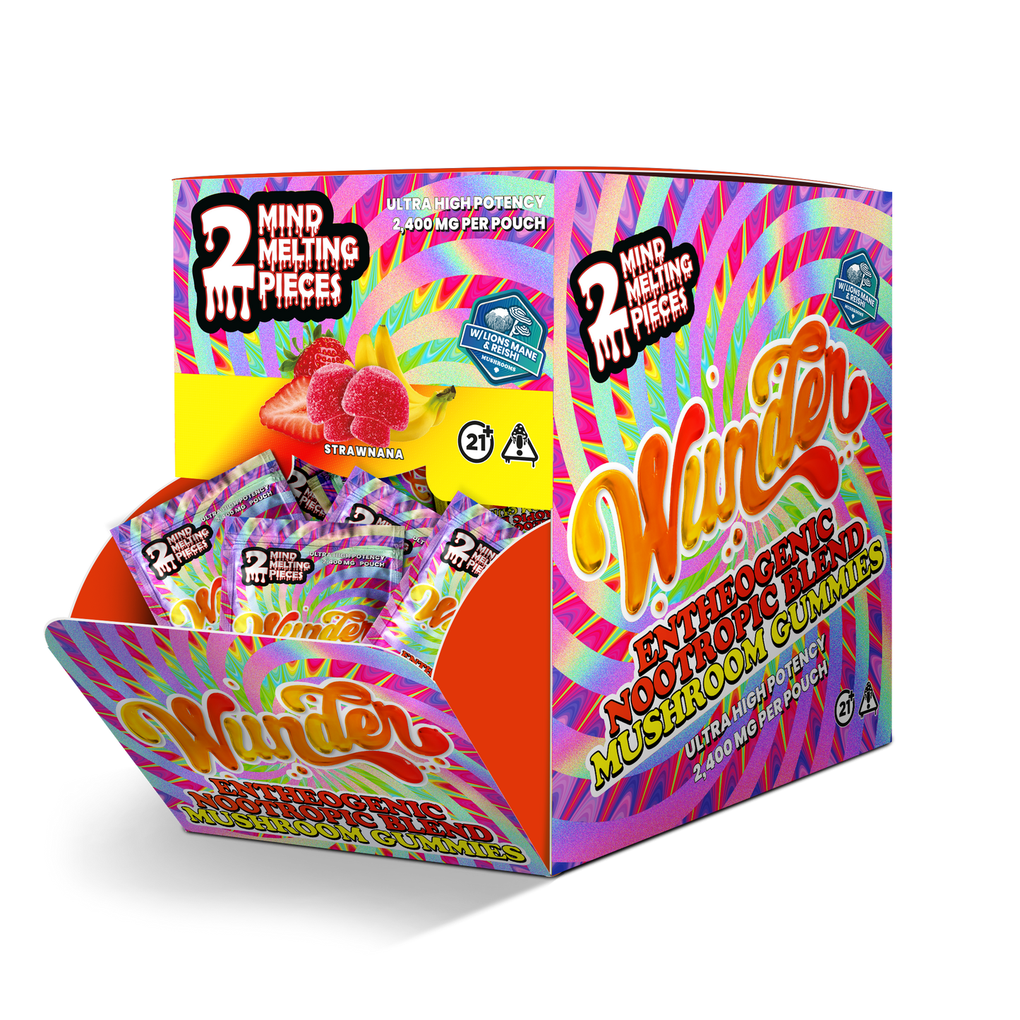 Wunder Ultra High Potency Entheogenic Mushroom Gummies 12000mg 2ct (30/Pack) [DROPSHIP]