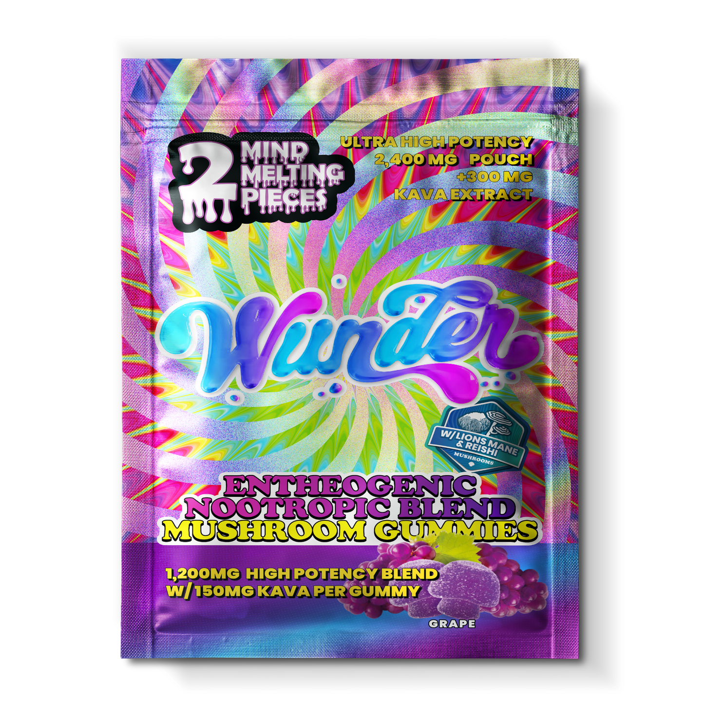 Wunder Ultra High Potency Entheogenic Mushroom Gummies 12000mg 2ct (30/Pack) [DROPSHIP]