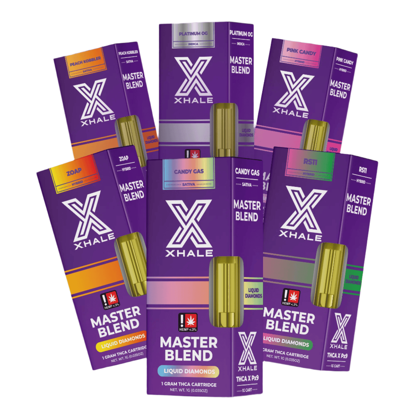 Xhale THC-A Liquid Diamonds Master Blend Cartridge 1g (5/Pack) [DROPSHIP]