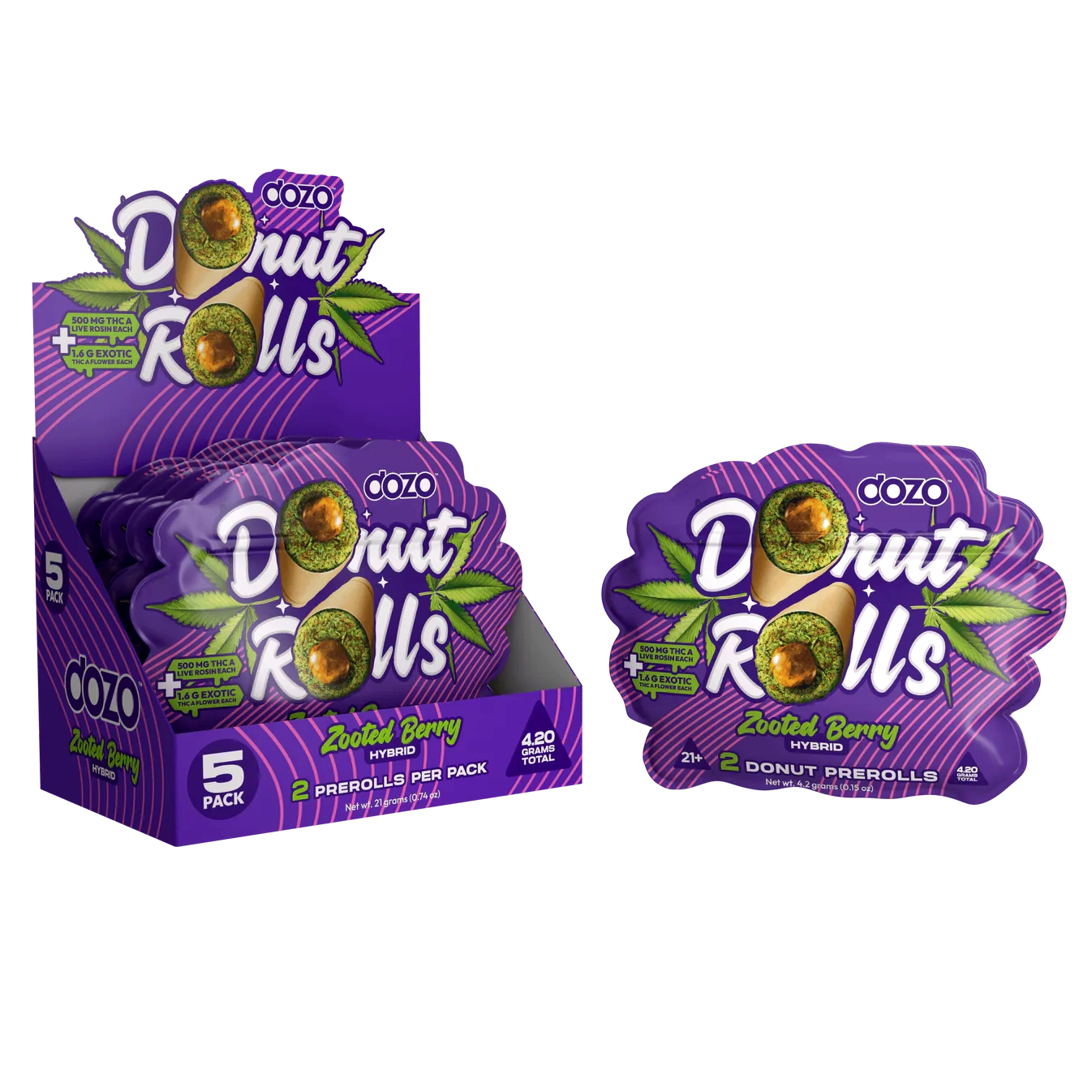 Dozo Donut Rolls THC-A Pre Roll 2.1g 2ct (SINGLE)