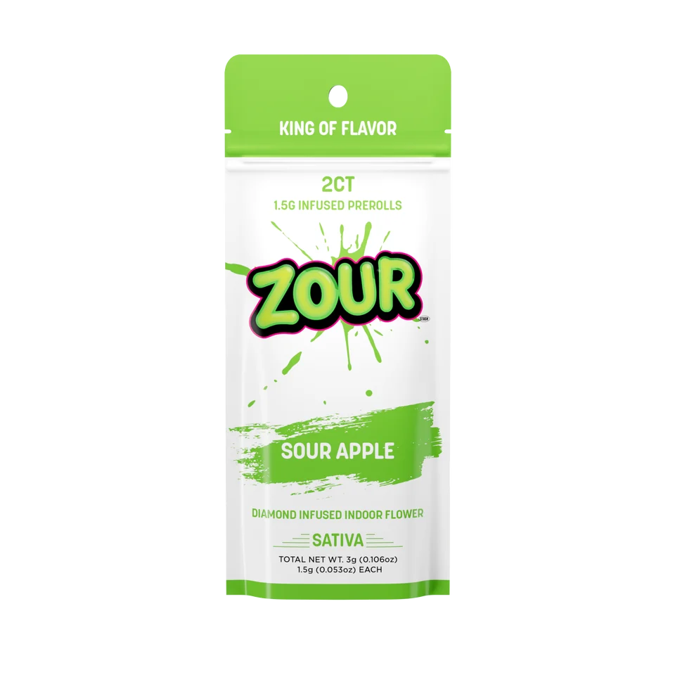 Zour Stash Diamond Infused Pre Roll 1.5g 2ct (10/pack) [TX Compliant]