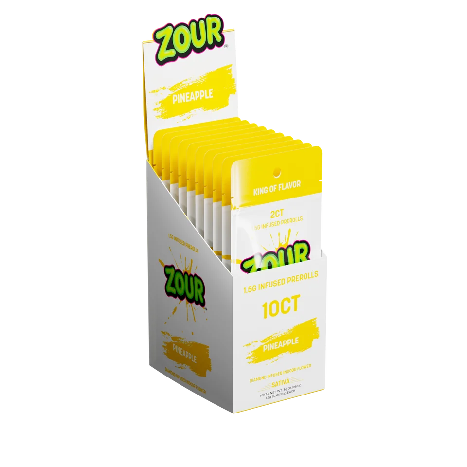 Zour Stash Diamond Infused Pre Roll 1.5g 2ct (10/pack) [TX Compliant]