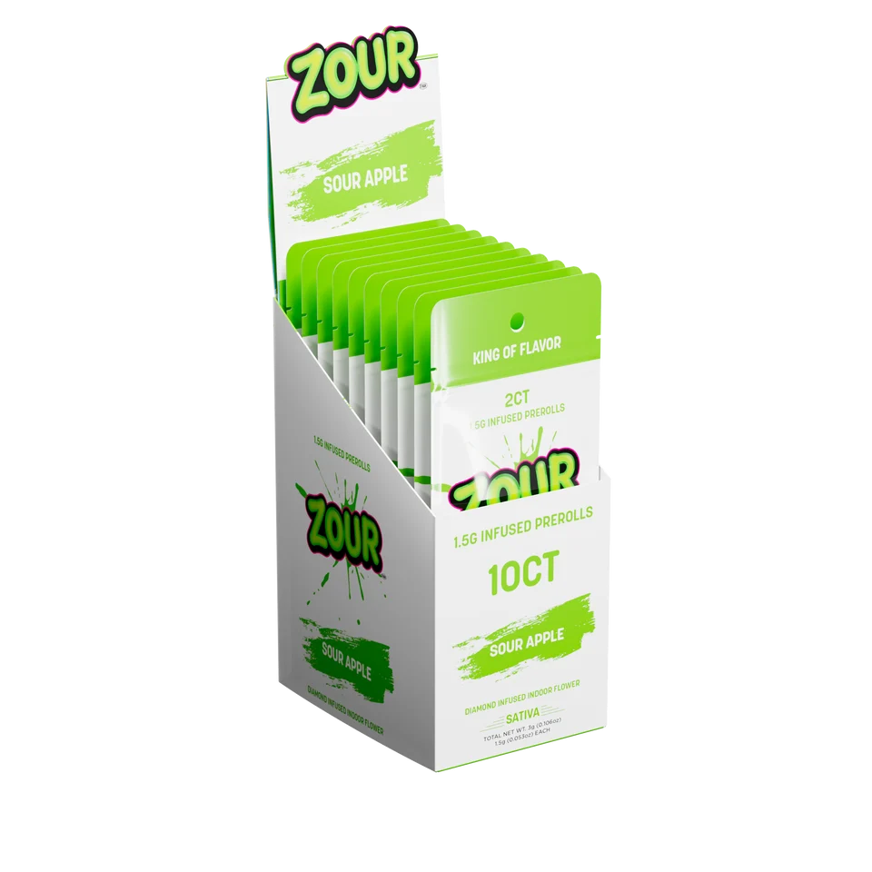 Zour Stash Diamond Infused Pre Roll 1.5g 2ct (10/pack) [TX Compliant]