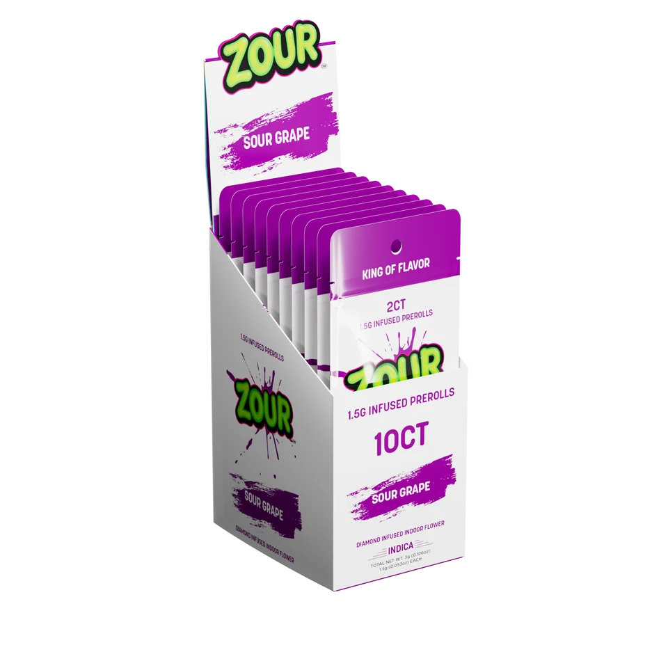 Zour Stash Diamond Infused Pre Roll 1.5g 2ct (10/pack) [TX Compliant]