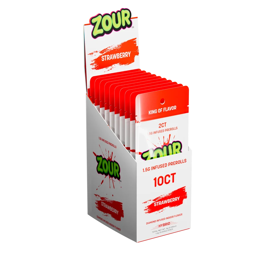 Zour Stash Diamond Infused Pre Roll 1.5g 2ct (10/pack) [TX Compliant]