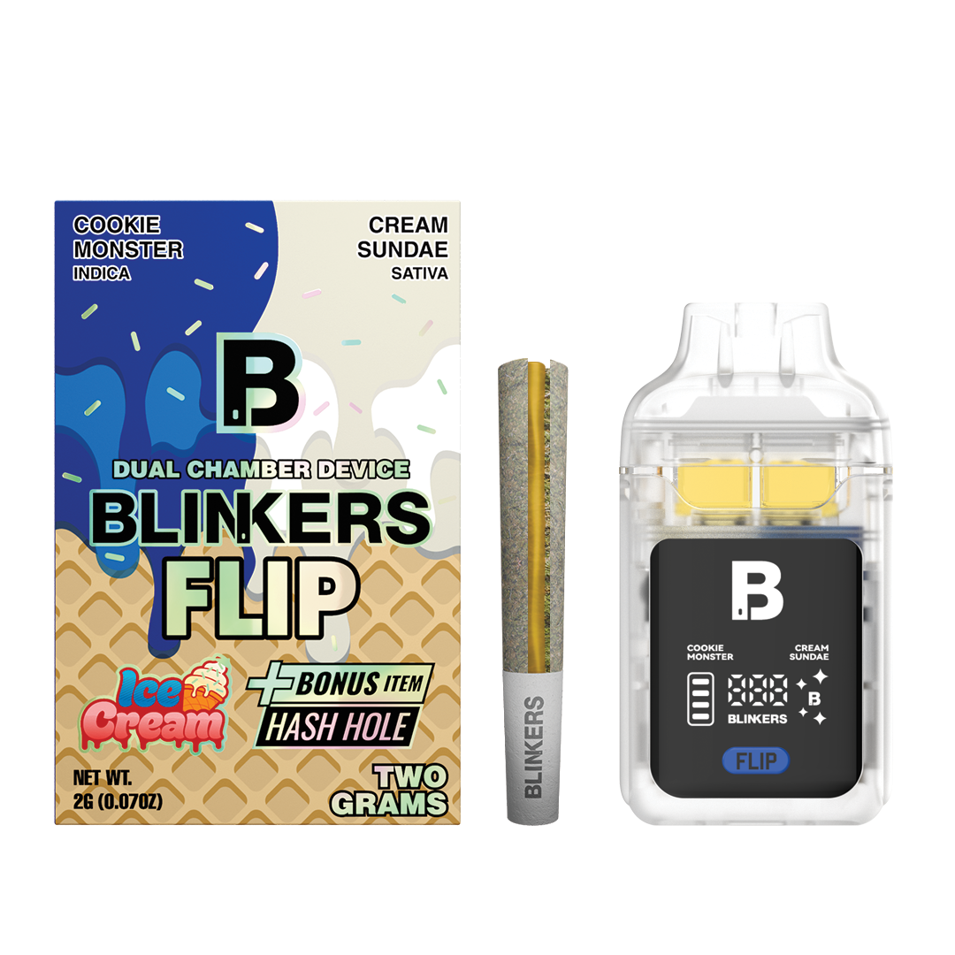 Blinkers FLIP Dual Chamber THC-A Ice Cream Edition Disposable 2g (SINGLE)