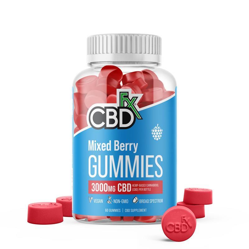 CBDfx Gummies Mixed Berry 60ct Bottle (4/pack) [DROPSHIP]