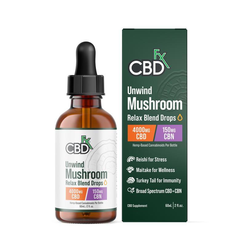 CBDfx Tinctures Unwind Mushroom CBN Relax Blend (8/pack) [DROPSHIP]