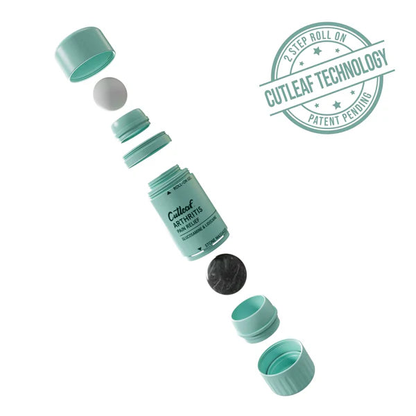 Cutleaf (Mushroom+Hemp Extract) Roll-On Gel & Stone Massager 4000mg 3oz (SINGLE)