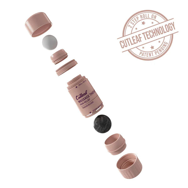 Cutleaf (Mushroom+Hemp Extract) Roll-On Gel & Stone Massager 4000mg 3oz (SINGLE)