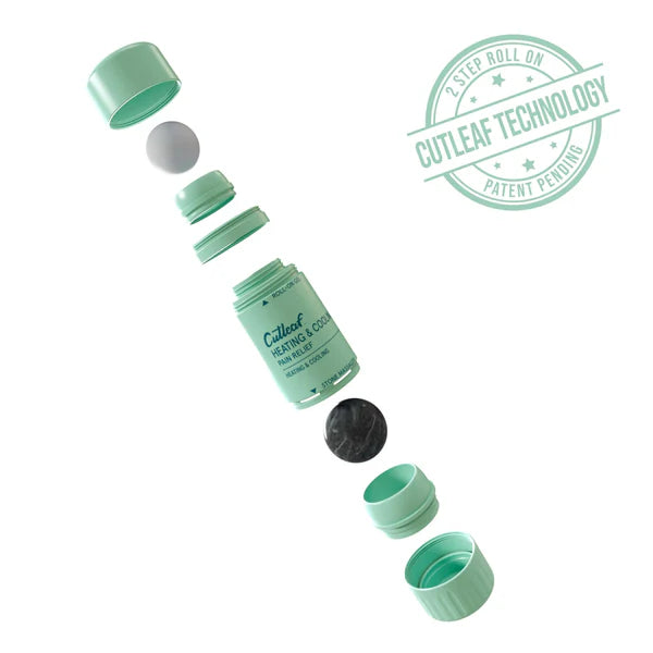 Cutleaf (Mushroom+Hemp Extract) Roll-On Gel & Stone Massager 4000mg 3oz (SINGLE)