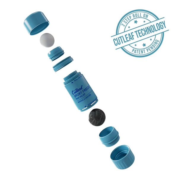 Cutleaf (Mushroom+Hemp Extract) Roll-On Gel & Stone Massager 4000mg 3oz (SINGLE)