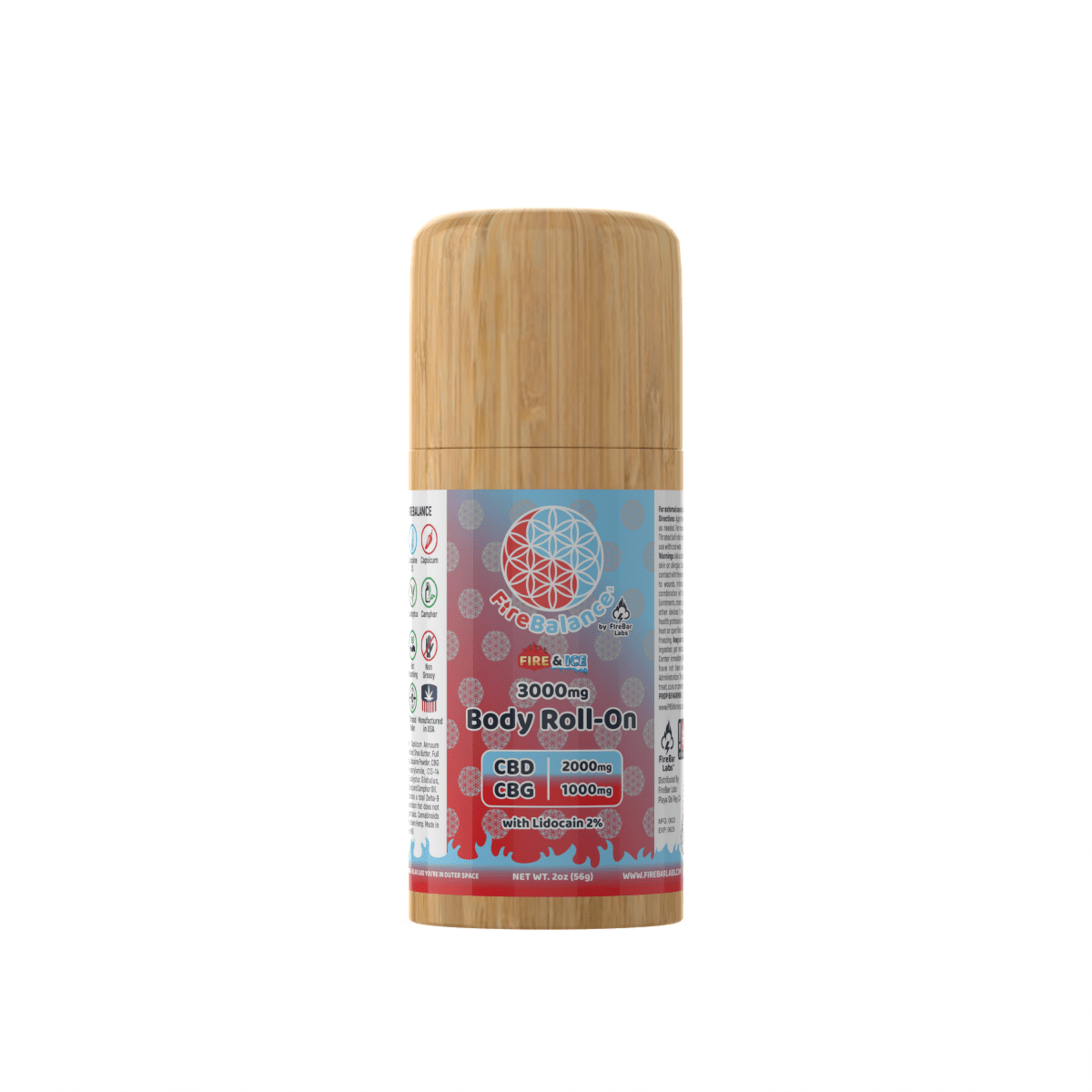 FireBalance Body Roll-On CBD + CBG 3000mg (9/pack) [DROPSHIP]