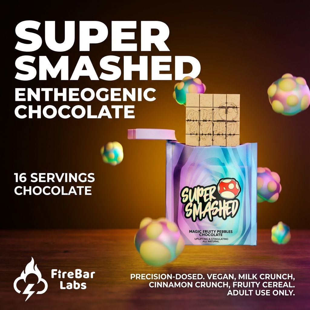 Super Smashed Entheogenic Mushroom Chocolate Bar (10/pack) [DROPSHIP]
