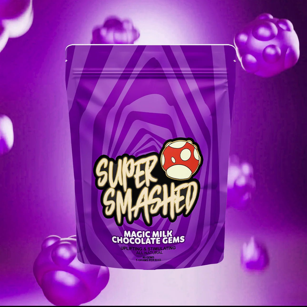 Super Smashed Entheogenic Mushroom Milk Chocolate Gems (10/pack) [DROPSHIP]