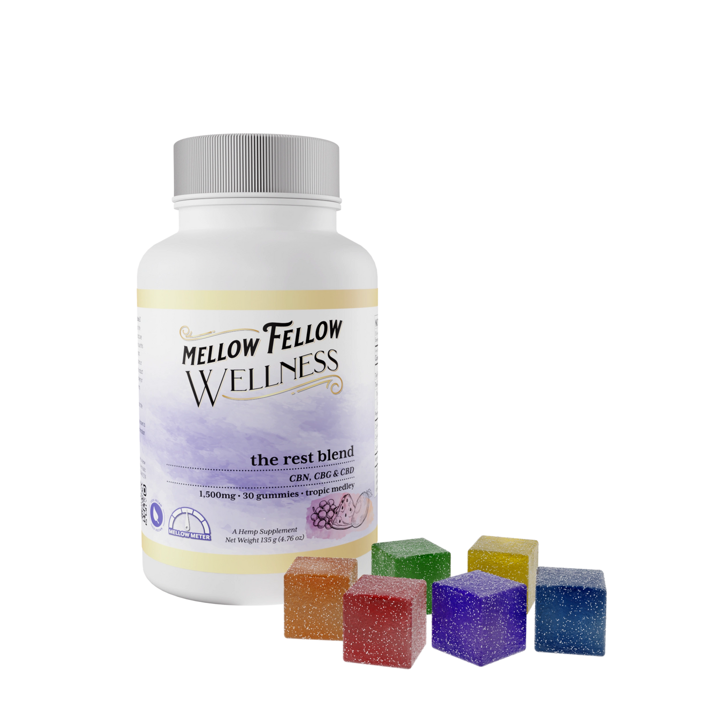 Mellow Fellow Wellness Gummies CBD 30ct (6/Pack) [DROPSHIP]