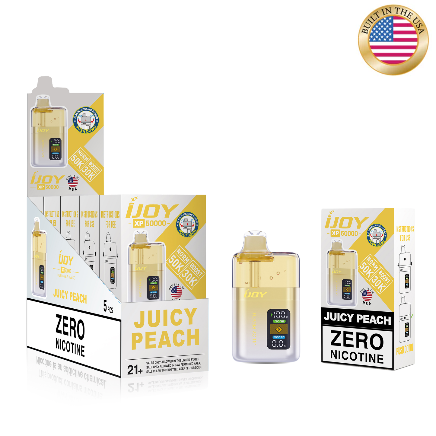 iJoy XP50K Zero Nicotine Disposable 20mL (5/pack) [TX Compliant]
